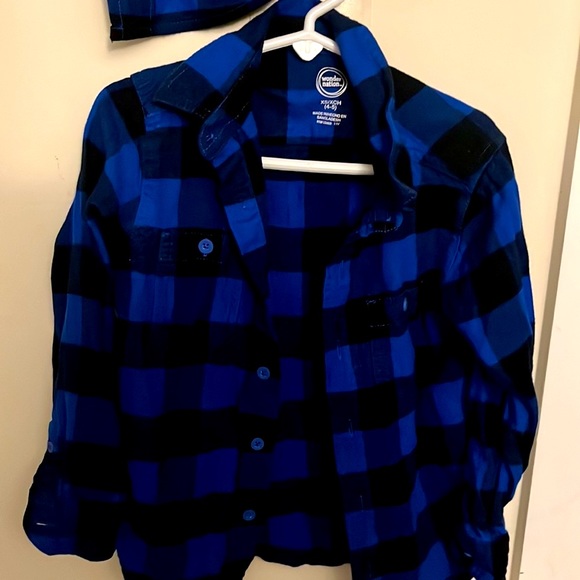 Dad and me blue lumber shirts - Picture 3 of 3